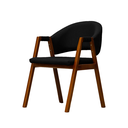 Ver imagem 1 de Cadeira de Jantar Estofada Essencial Base Madeira Maciça Veludo:preto