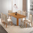 Ver imagem 1 de Mesa de Jantar Isadora 180cm Tampo Mdf Laminado com 6 Cadeiras Eloise