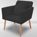 Ver imagem 3 de Cadeira Poltrona para Sala Quarto Confortável e Reforçada Agata :preto