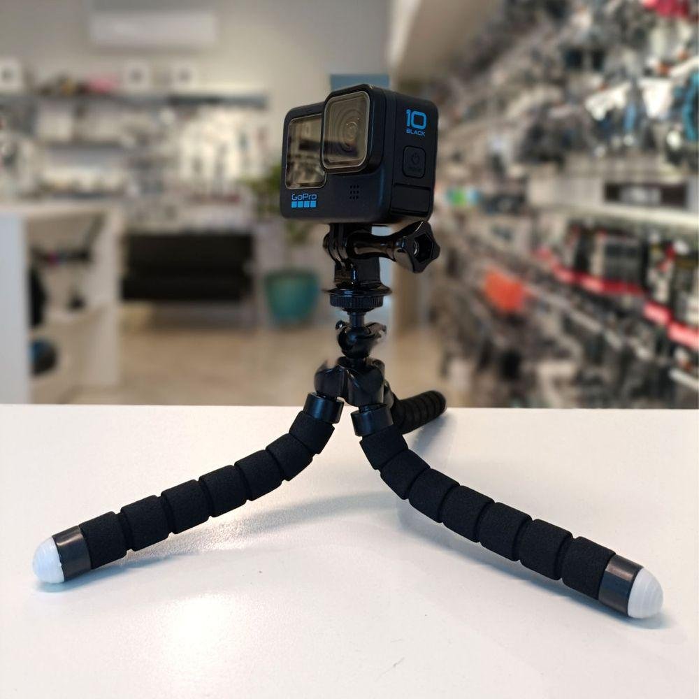 Mini Tripé Octopus Preto + Adaptador para Dslr, Gopro e Similares - 6