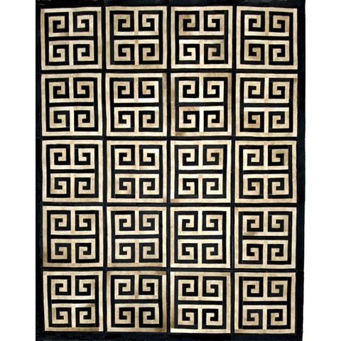 Tapete Couro 200x250 Bege/preto/grego
