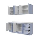 Ver imagem 7 de Cozinha Planejada 4 Peças 2 Aéreos 2 Balcões com Tampo Marselha CabeCasa MadeiraOriginals Azul/Sereno