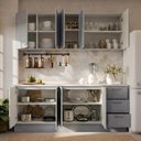 Ver imagem 2 de Cozinha Modulada 4 Peças 2 Aéreos 2 Balcões com Tampo Marselha Cabecasa Madeiraoriginals