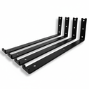 Ver imagem 1 de Kit 4 Suportes para Prateleira Suspensa Formato L Mão Francesa 35cm Aço Robusto Preto