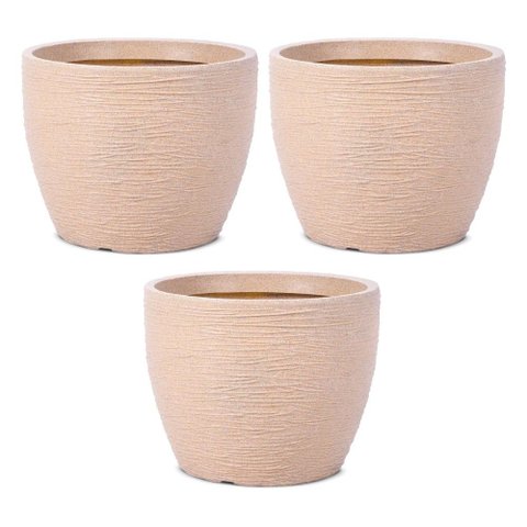 Kit 3 Vasos Redondo Elba Bege 27 Terrano