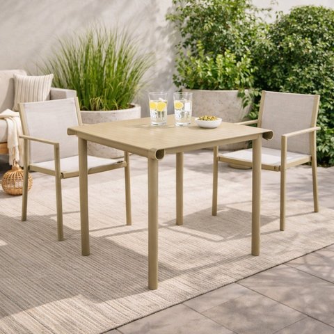 Mesa para Jardim e Varanda em Polipropileno Linea Bege/Fendi