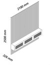 Ver imagem 5 de Conjunto Home Modulo Suspenso Tela Rattan LED Nanda 2200 mm Cor:Off-White/Madeira