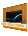 Ver imagem 3 de Conjunto Home Modulo Suspenso Tela Rattan LED Nanda 2200 mm Cor:Off-White/Madeira