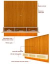 Ver imagem 4 de Conjunto Home Modulo Suspenso Tela Rattan LED Nanda 2200 mm Cor:Off-White/Madeira