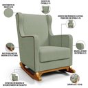 Ver imagem 4 de Poltrona de Amamentação com Balanço Mavie L02 Bouclê Oliva - Lyam Decor