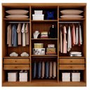 Ver imagem 3 de Guarda Roupa Casal Medelim 3 Portas 4 Gavetas Cinamomo - Novo Horizonte