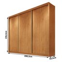 Ver imagem 2 de Guarda Roupa Casal Medelim 3 Portas 4 Gavetas Cinamomo - Novo Horizonte
