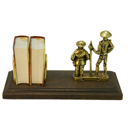 Porta Livro Dom Quixote e Sancho Pança em Latão + Mini Obra Completa Sat La Mancha - 3