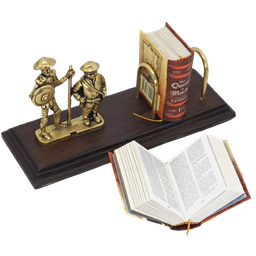 Porta Livro Dom Quixote e Sancho Pança em Latão + Mini Obra Completa Sat La Mancha - 5