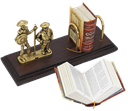 Ver imagem 5 de Porta Livro Dom Quixote e Sancho Pança em Latão + Mini Obra Completa Sat La Mancha