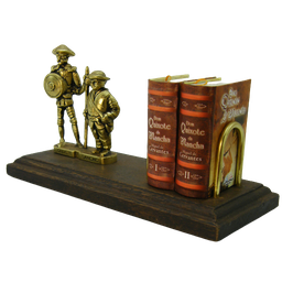 Porta Livro Dom Quixote e Sancho Pança em Latão + Mini Obra Completa Sat La Mancha - 4