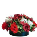 Ver imagem 1 de Arranjo de Rosas Flores Vermelhas Artificiais Vaso Cerâmica