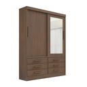 Ver imagem 1 de Guarda Roupa Meridian 2 Portas 6 Gavetas Castanho