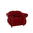 Ver imagem 1 de Kit 2 Poltronas Chesterfield Merlo - Veludo Vermelho / Decoração, recepção , barbearia, sala tv esta