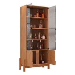 Sala de Jantar Lizz com Cristaleira e Buffet Aparador com Adega Cedro - Casa D - 3