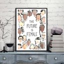 Ver imagem 2 de Quadro The Future Is Female 45x34cm - com vidro:Madeira branca