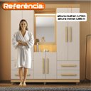 Ver imagem 5 de Guarda-Roupa Casal 6 Portas 4 Gavetas com Espelho e LED Nicho Iluminado São Paulo Cinamomo Off White