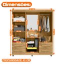 Ver imagem 3 de Guarda-Roupa Casal 6 Portas 4 Gavetas com Espelho e LED Nicho Iluminado São Paulo Cinamomo Off White