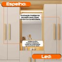 Ver imagem 6 de Guarda-Roupa Casal 6 Portas 4 Gavetas com Espelho e LED Nicho Iluminado São Paulo Cinamomo Off White