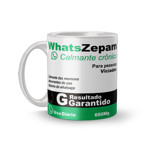 Caneca Divertida de Porcelana com Estampa de Remédios Whatszapam