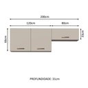 Ver imagem 4 de Kit com 2 Armários Aéreos Multiuso 3 Portas Agata Madesa