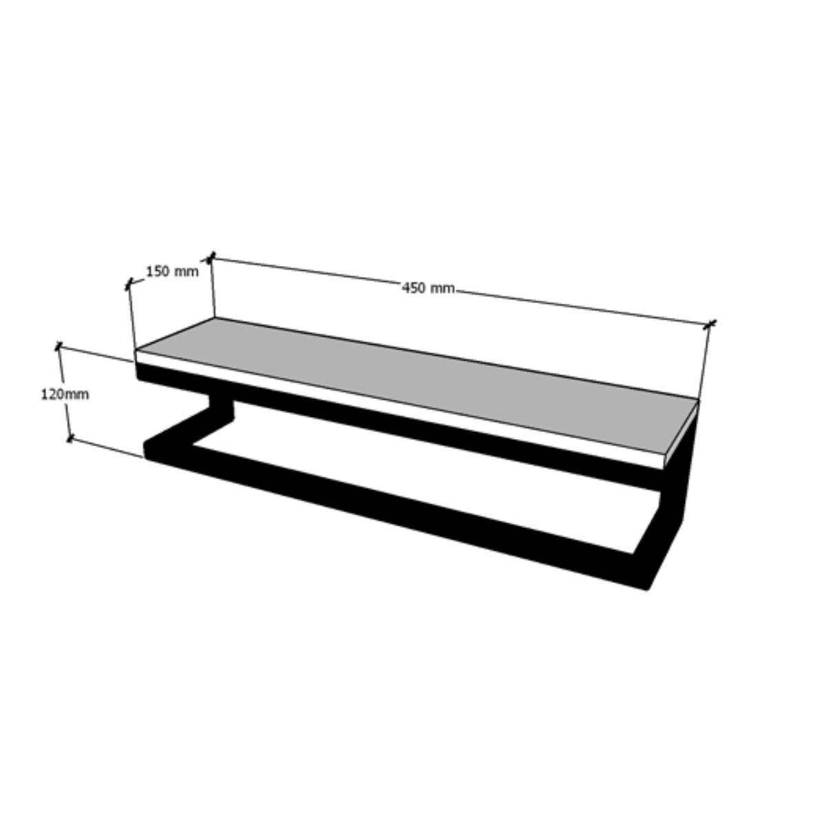 Toalheiro para Banheiro Mdf Branco 45cm - 3