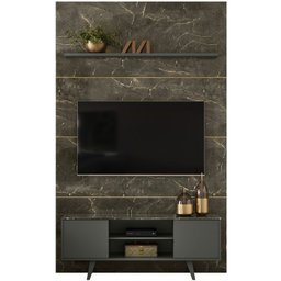 Composiçao Painel Rack Piso Teto TV 65 244x154cm 7611 Jade Oliva MDT - 1