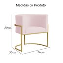 Ver imagem 7 de Poltrona Decorativa Luana Requinte Suede Cores - DS Estofados - Rosa Bebê