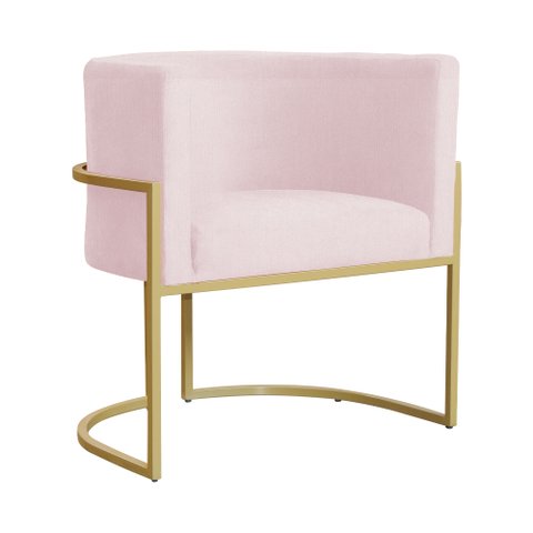 Poltrona Decorativa Luana Requinte Suede Cores - DS Estofados - Rosa Bebê
