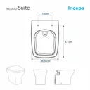 Ver imagem 5 de Assento Sanitário Poliéster Suite Branco para vaso Incepa 6lpf
