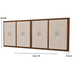 Painel Cabeceira Box Casal 1,40 Madeira Suede Bege - Comprar Moveis em Casa - 2