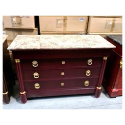 Cômoda Império Madeira Biedermeier Luxuoso Bronze Formosa - 1