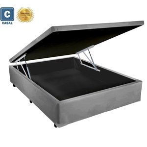 Cama Box Baú Casal Cinza Padrão 138x188x34x20interno