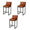 Ver imagem 2 de Banqueta Cozinha Alta com Encosto Industrial Kit 3 Preto Lirina Pu C05 - D’Rossi