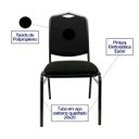 Ver imagem 3 de Kit 2 Cadeiras para Hotel Auditório Igreja Restaurante Eventos com Reforço Empilhável cor Preta Polt