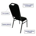 Ver imagem 4 de Kit 2 Cadeiras para Hotel Auditório Igreja Restaurante Eventos com Reforço Empilhável cor Preta Polt