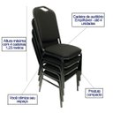 Ver imagem 6 de Kit 2 Cadeiras para Hotel Auditório Igreja Restaurante Eventos com Reforço Empilhável cor Preta Polt
