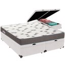 Ver imagem 1 de Cama Box Baú Branco e Colchão Light Espuma D33 Queen Ortobom
