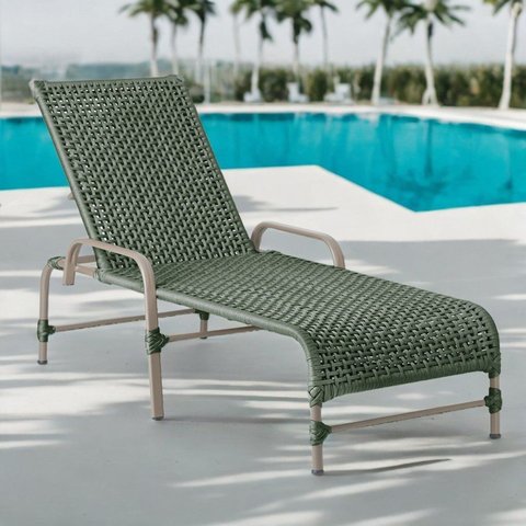 Espreguiçadeira Corda Náutica em Alumínio para Piscina Edícula Catar