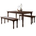 Ver imagem 7 de Conjunto de Mesa e Bancos Rubia 2 Lugares Tampo Madeira Café 160cm Mpozenato