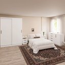 Ver imagem 1 de Kit Guarda Roupas 2 Portas, Cômoda e Mesa de Cabeceira Araçá CabeCasa MadeiraOriginals Branco