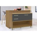 Ver imagem 2 de Bancada Ilha Cozinha Princesa C/ 1 Porta e 2 Gavetas 120cm Freijo/grafite - Nesher