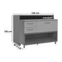 Ver mais imagens de Bancada Ilha Cozinha Princesa C/ 1 Porta e 2 Gavetas 120cm Freijo/grafite - Nesher