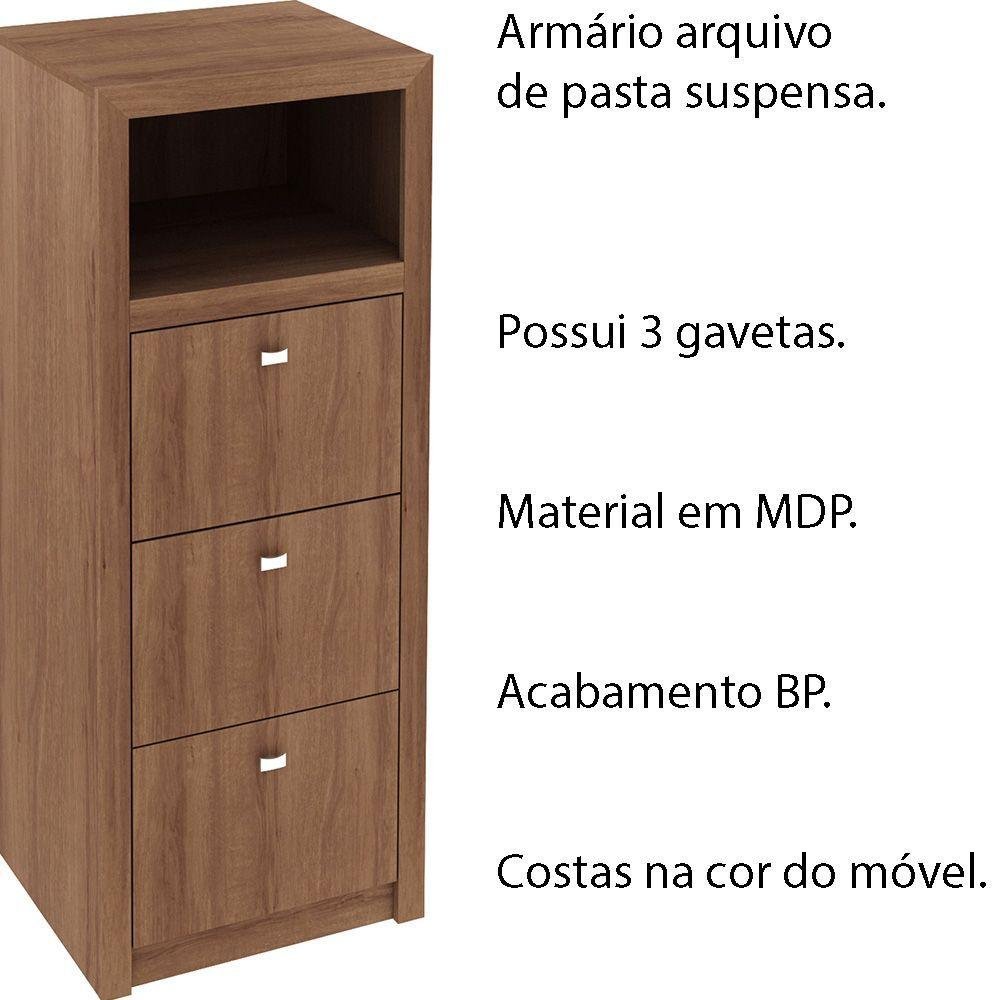 Armário Arquivo Para Escritório Home Office Mdp Amendoa | MadeiraMadeira