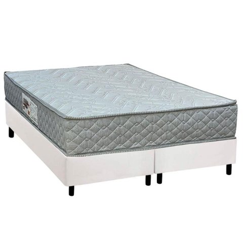 Conjunto Box Queen: Colchão Espuma Paropas D45 Pasquale Gray + Base Crc Corano White (158x198)